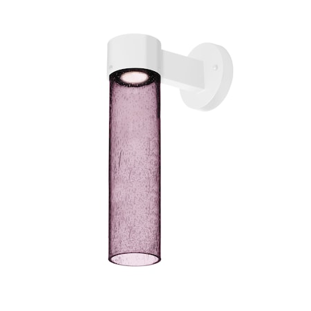 Besa Lighting Juni 16 Outdoor Sconce, Plum Bubble, White Finish, 1x4W LED JUNI16PL-WALL-LED-WH
